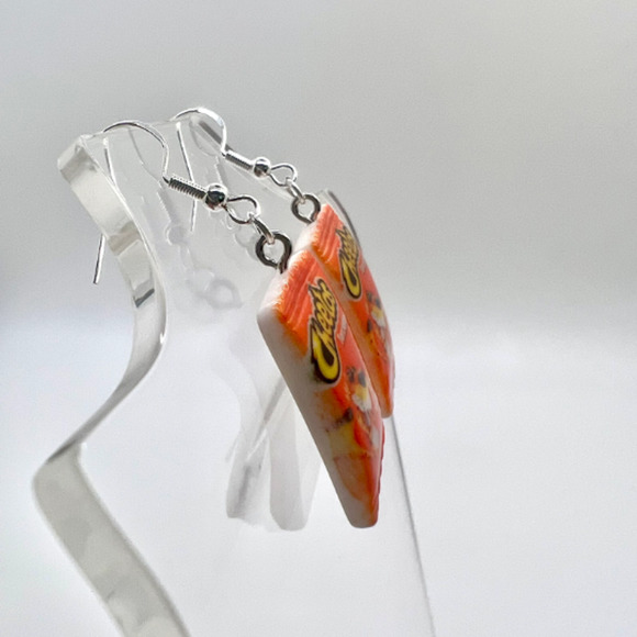 Cheetos Earrings - Chip Bag Earrings - Snack Earrings - Teacher Earrings - Picture 3 of 8
